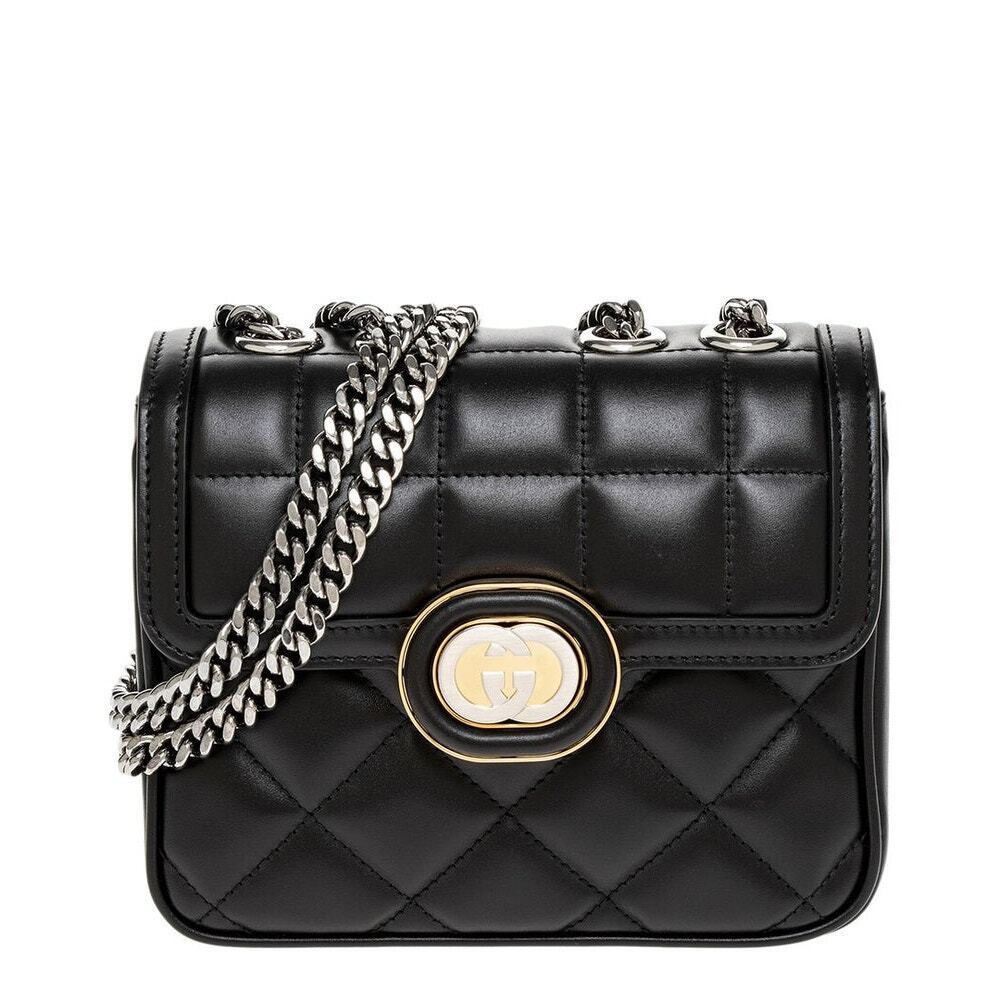 Gucci Deco Mini shoulder bag in black quilted leather NWT RUNWAY PIECE
